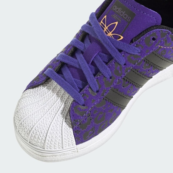 Adidas Superstar C Kids Shoes – Purple Leopard Print – Size 11K – NWT - Picture 7 of 8